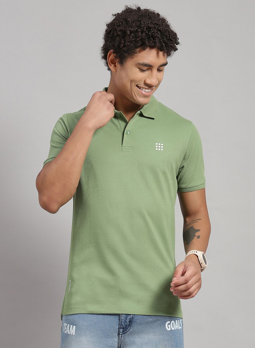 Rock.it Men Green Solid T-Shirt