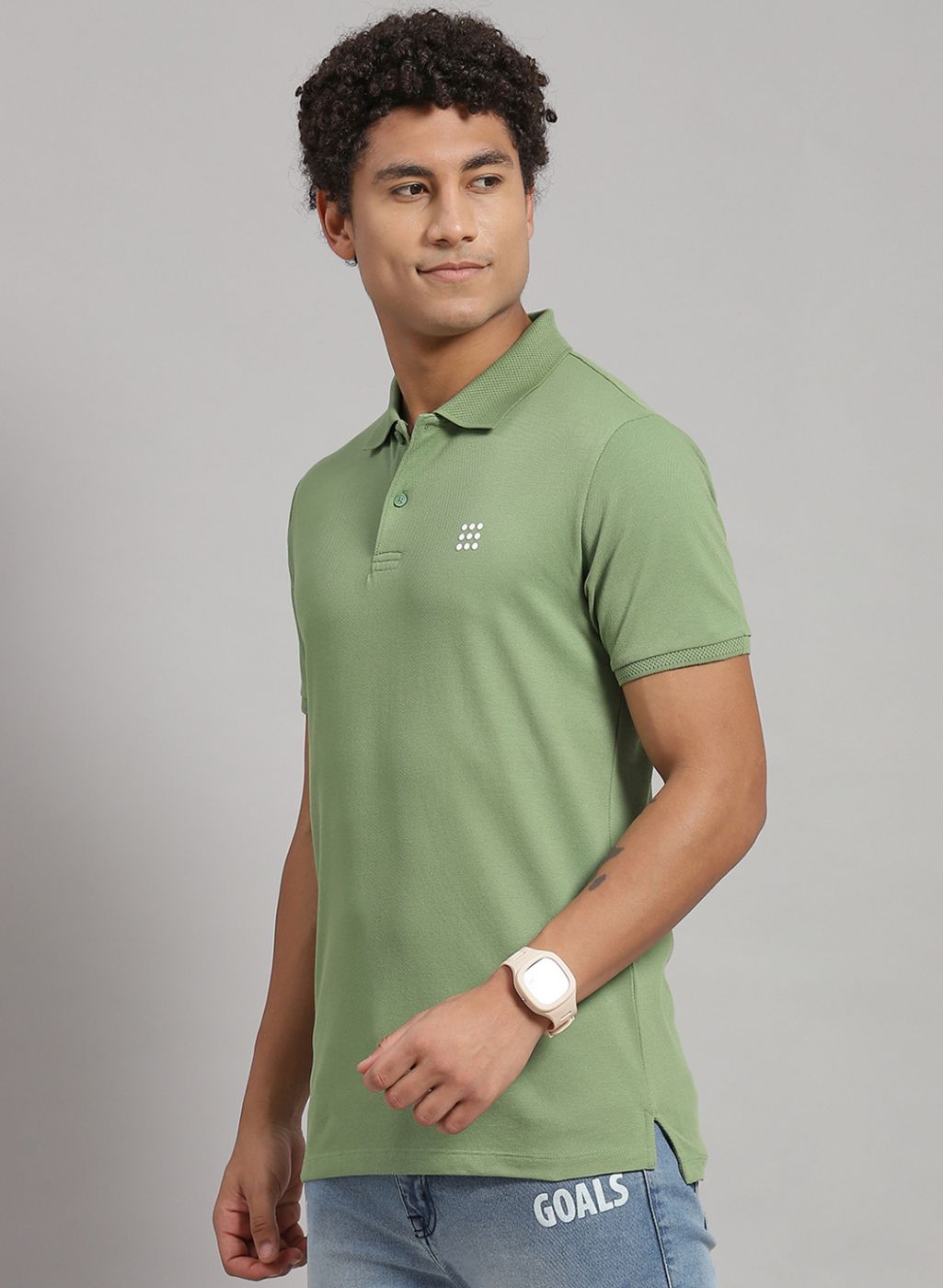 Rock.it Men Green Solid T-Shirt