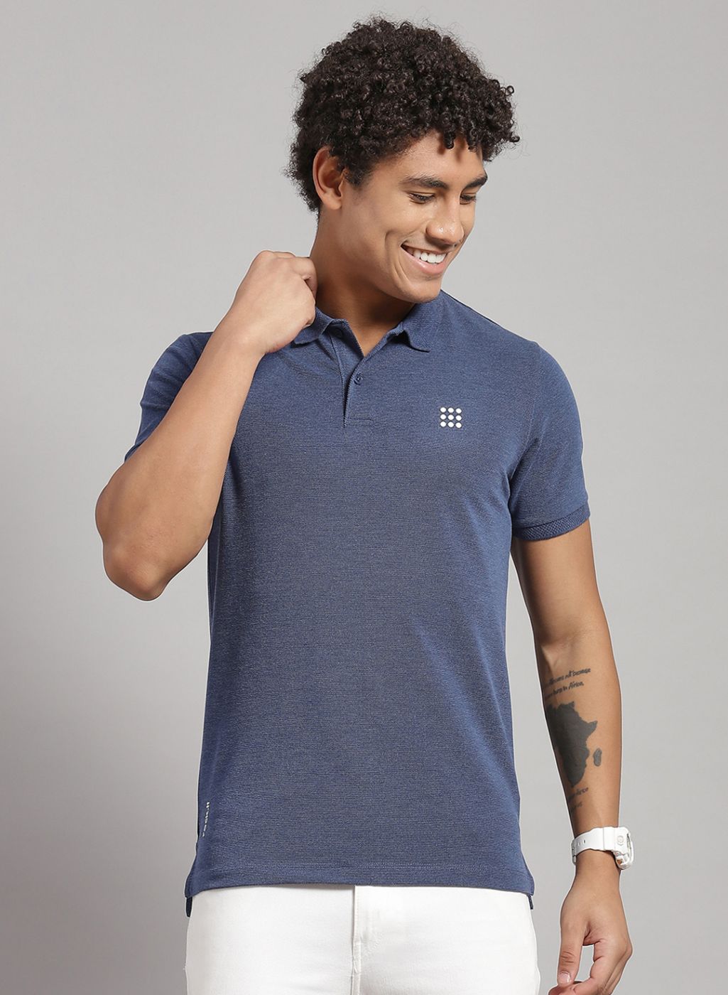 Rock.it Men Blue Solid T-Shirt