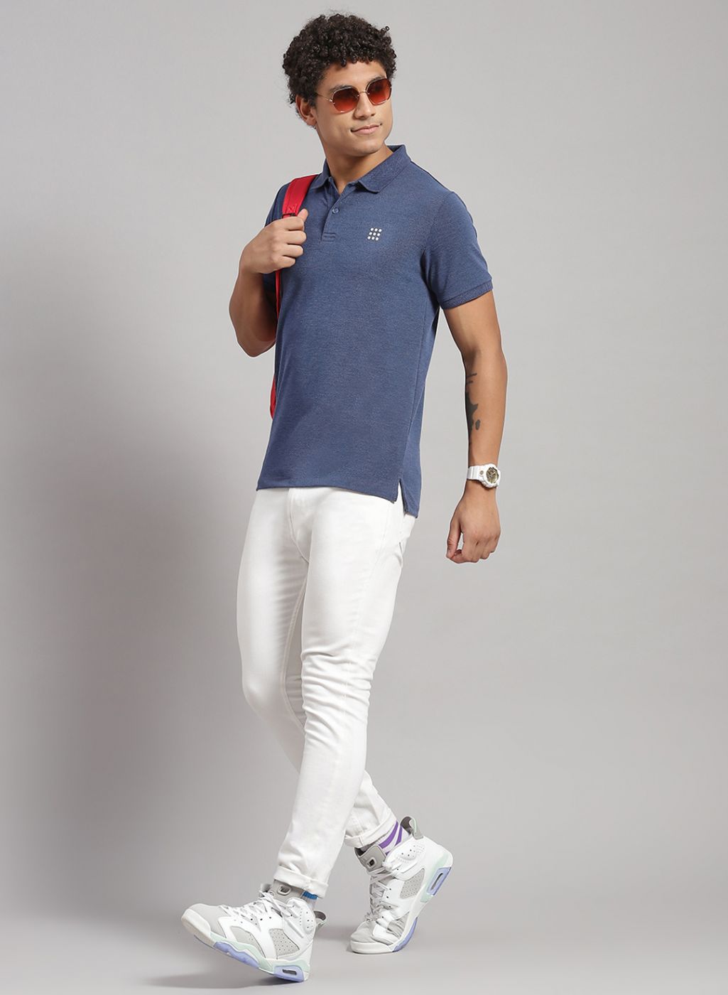 Rock.it Men Blue Solid T-Shirt