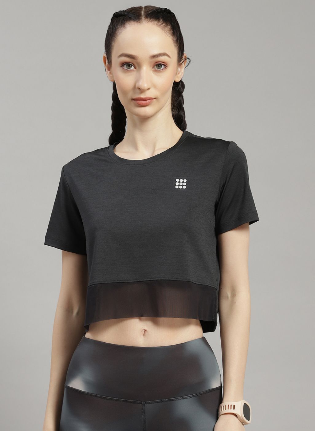Rock.it Women Grey Solid Top