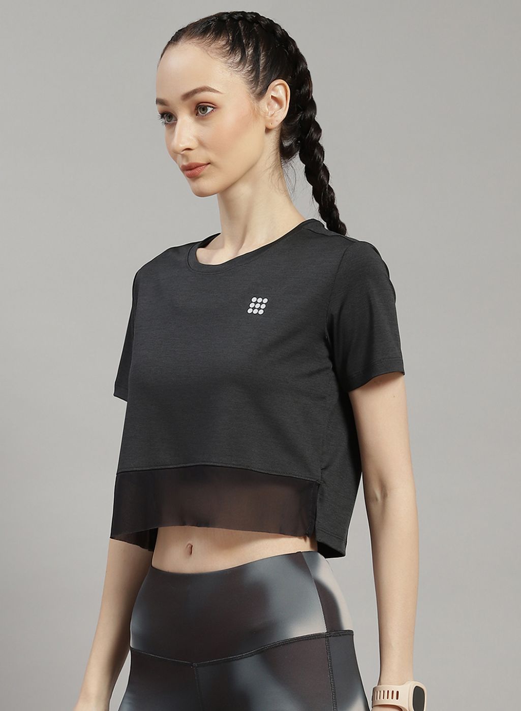 Rock.it Women Grey Solid Top