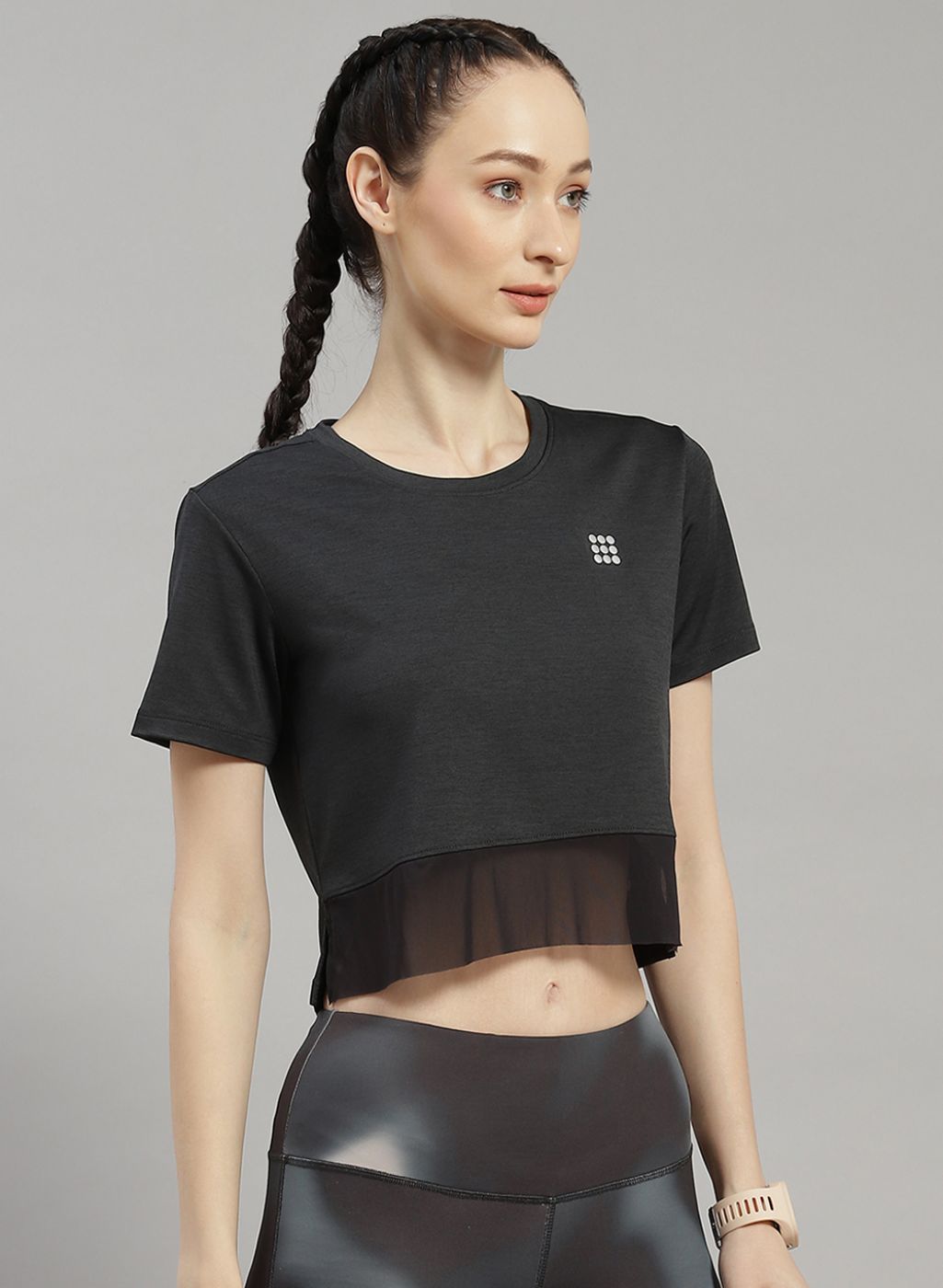 Rock.it Women Grey Solid Top