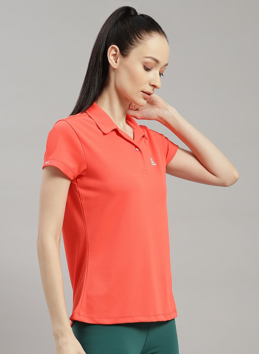 Women Orange Solid T-Shirt