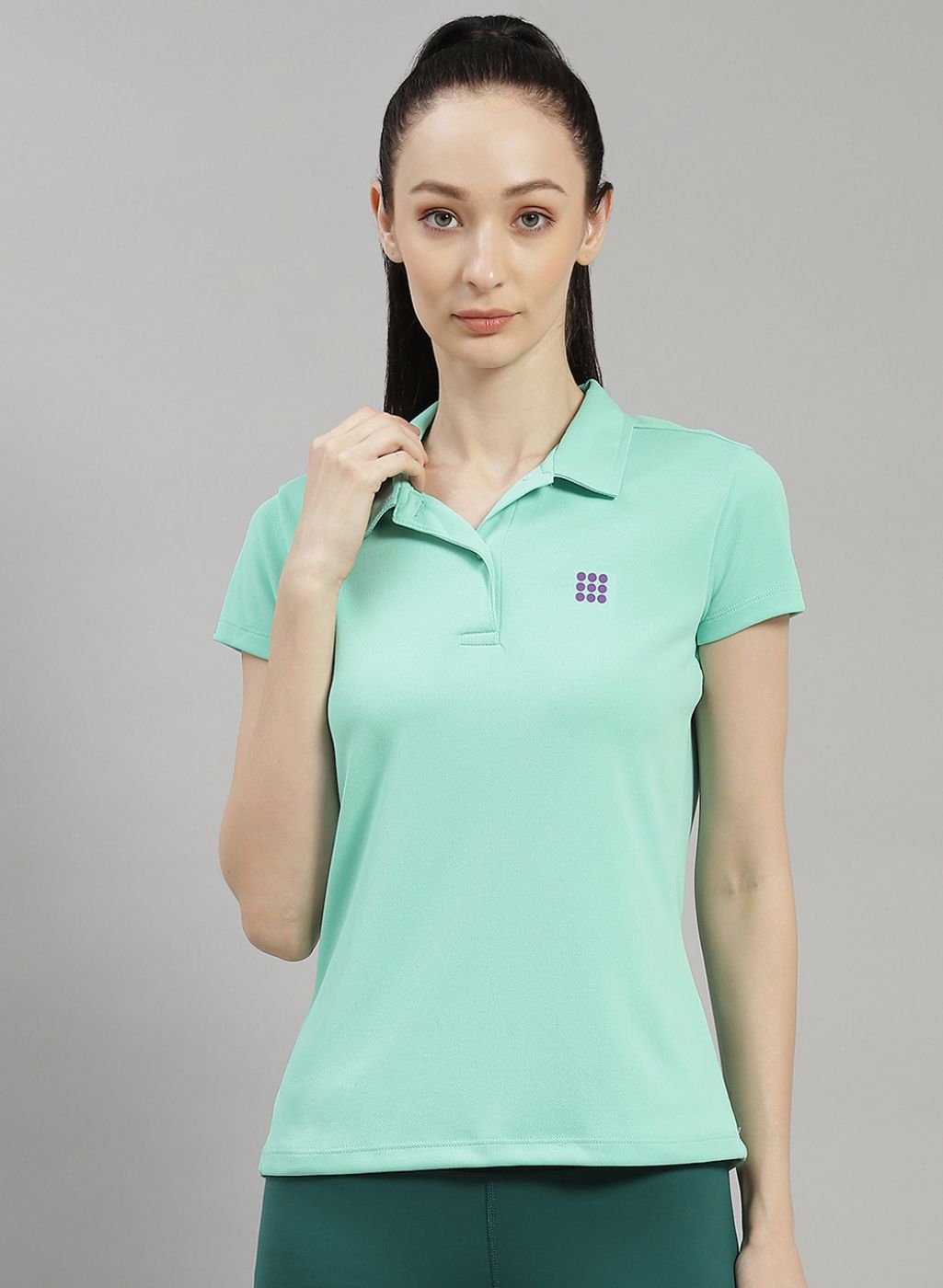 Rock.it Women Green Solid T-Shirt