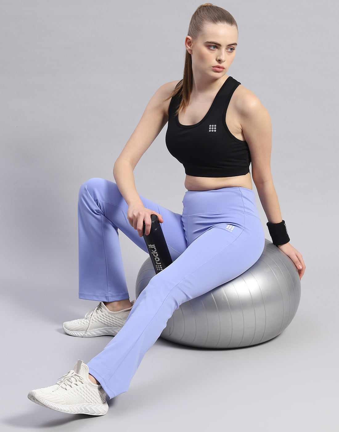 Rock.it Women Blue Solid Regular Fit Yoga Pant