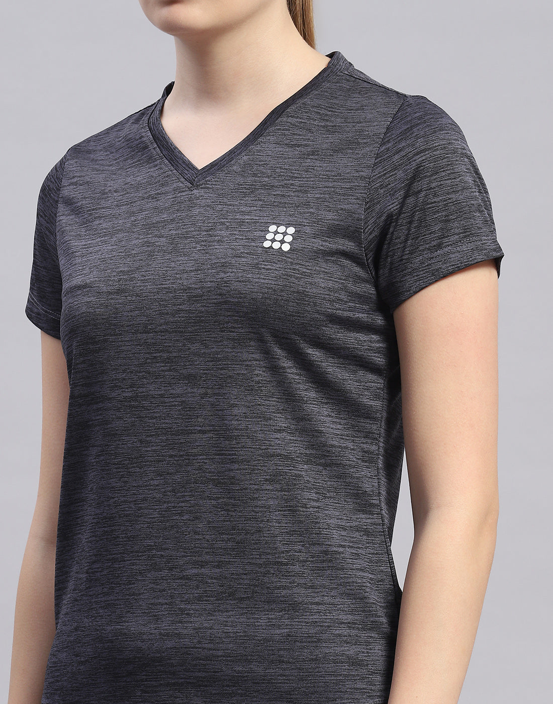 Rock.it Women Black Solid V Neck Half Sleeve Top