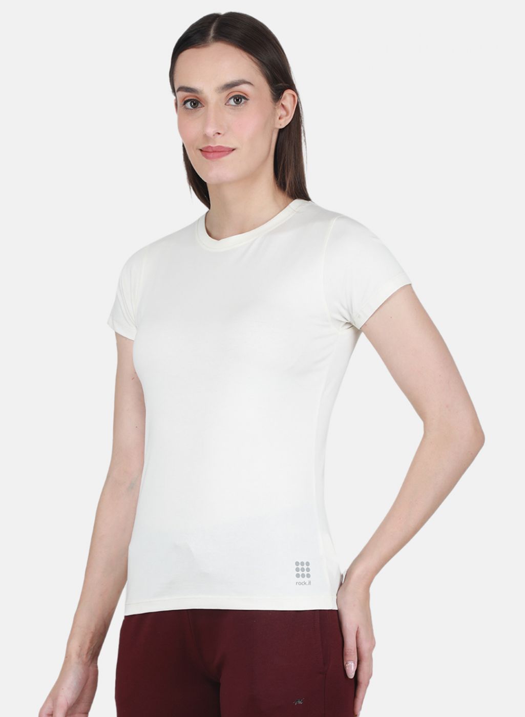 Rock.it Women Off White Solid Top