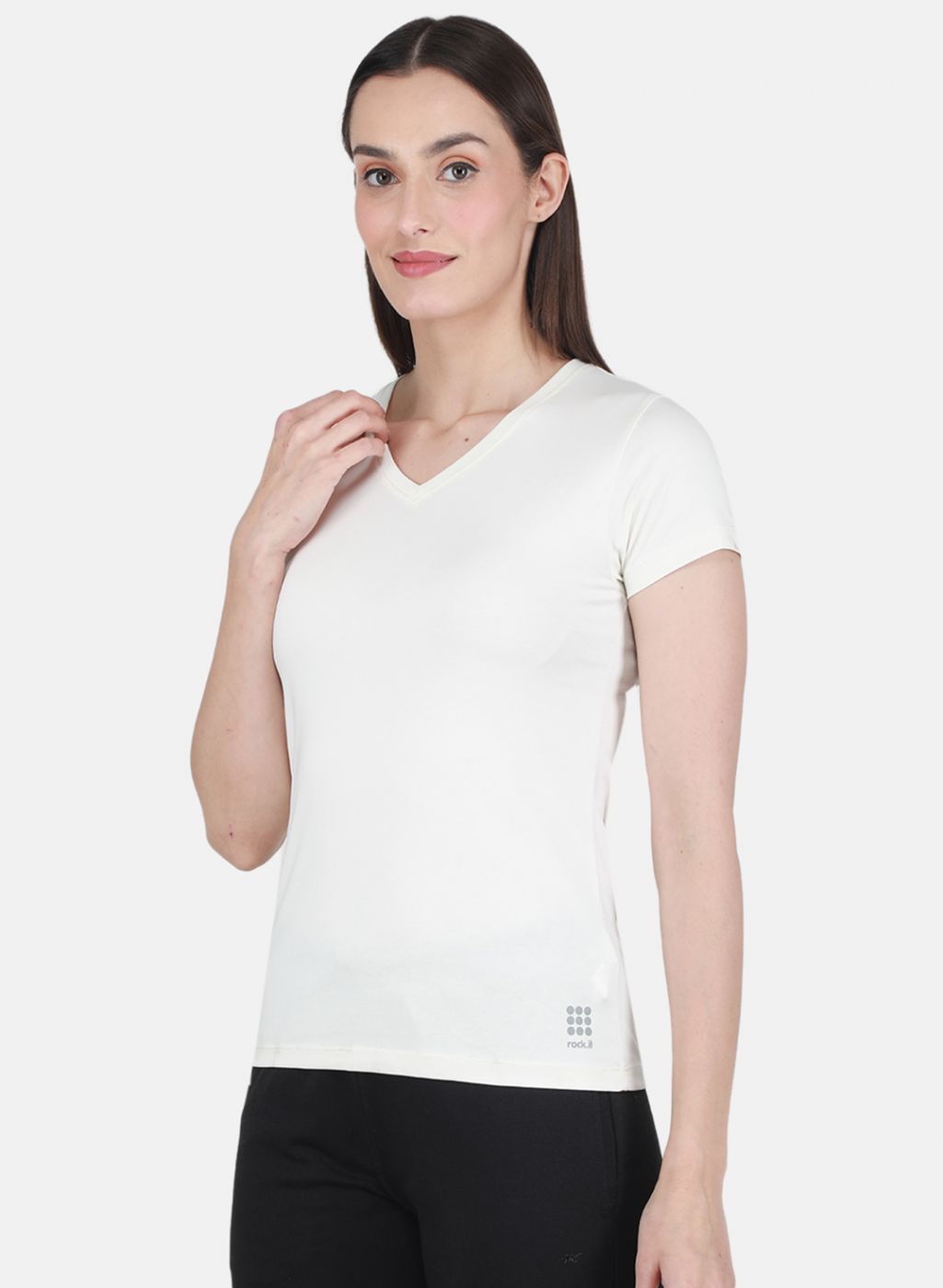 Rock.it Women Off White Solid Top
