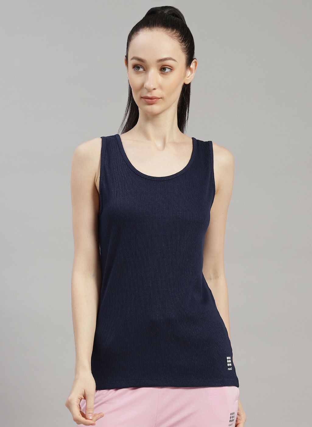 Rock.it Women Navy Blue Solid Top