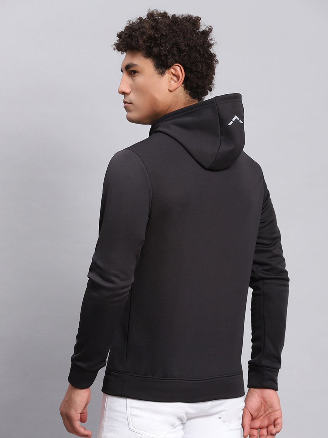 Rock.it Men Black Printed Hooded Full Sleeve Sweatshirt