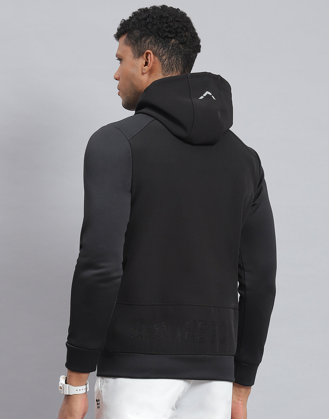 Rock.it Men Black Solid Hooded Full Sleeve Sweatshirt
