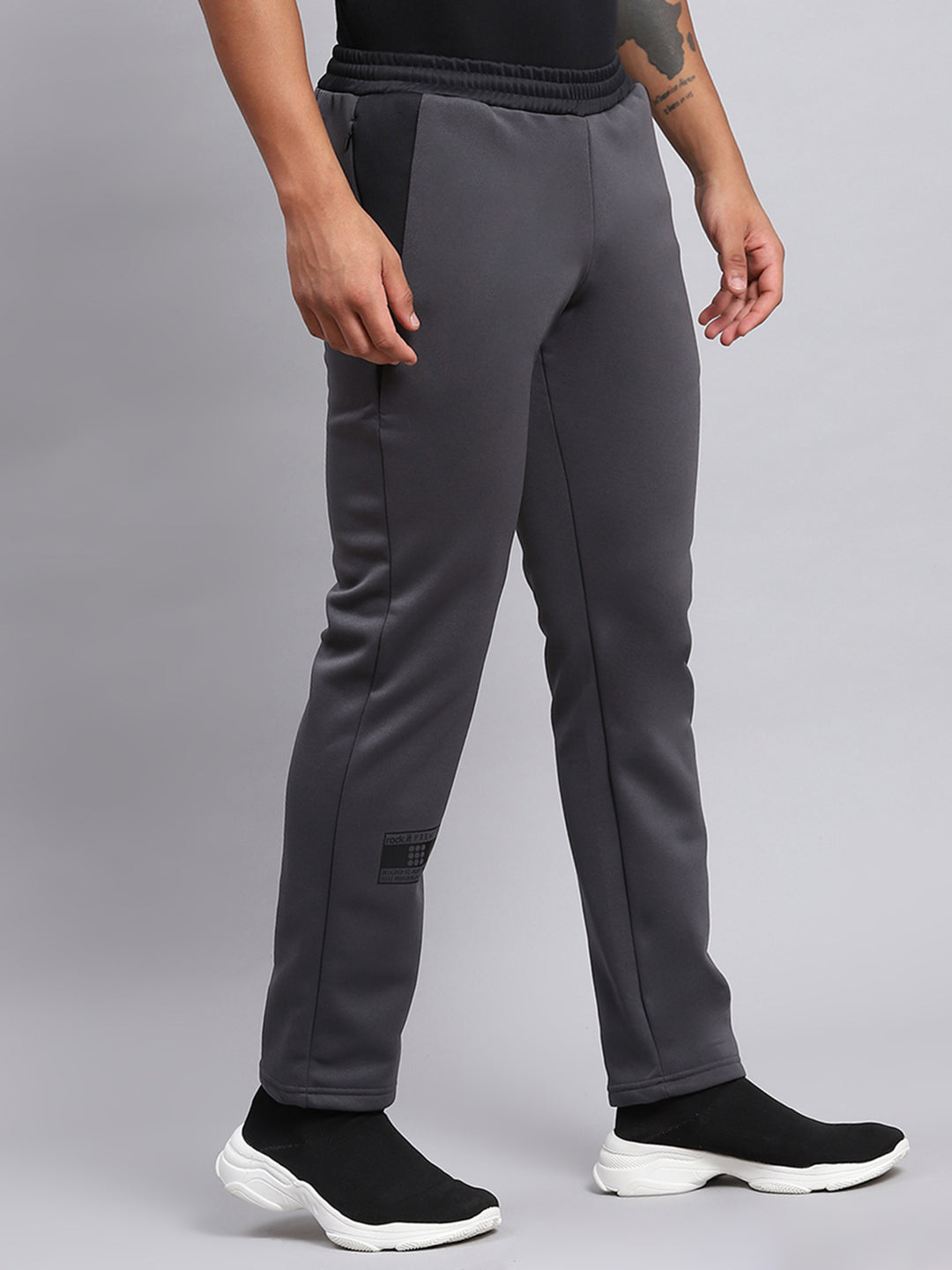 Rock.it Men Grey Solid Regular Fit Winter Lowers