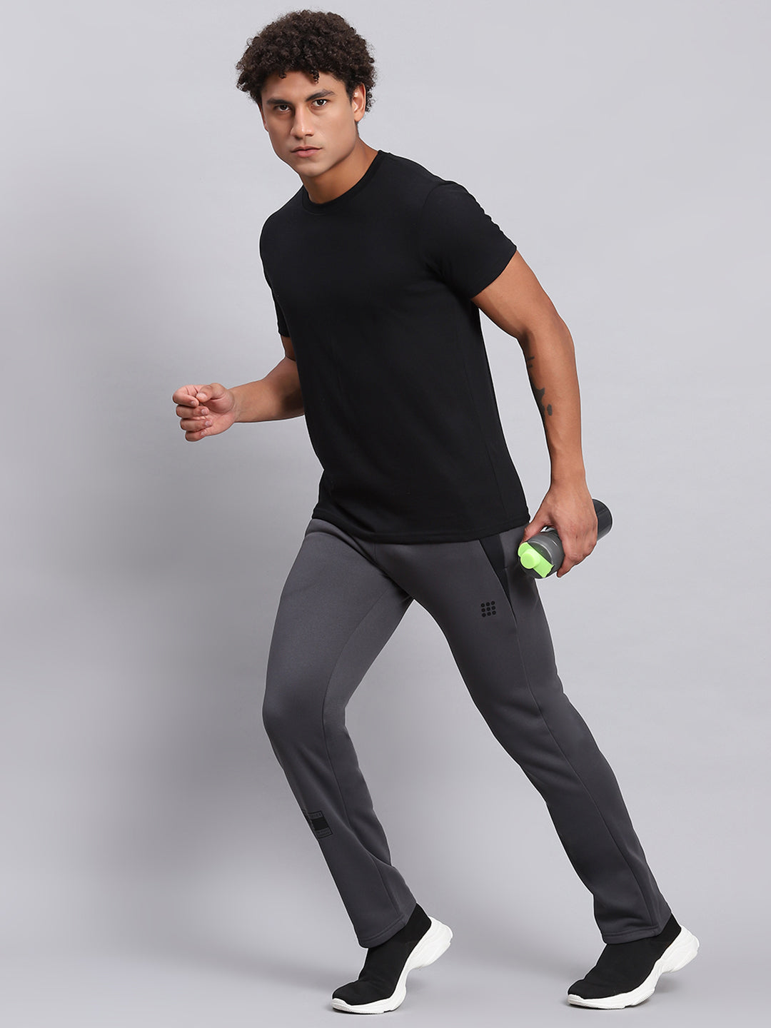 Rock.it Men Grey Solid Regular Fit Winter Lowers