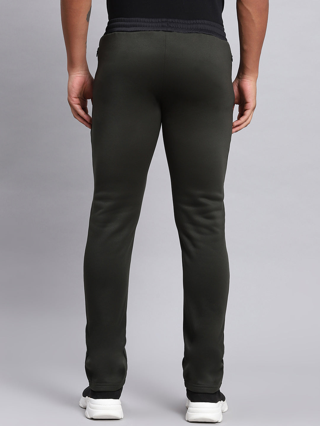 Rock.it Men Olive Solid Regular Fit Winter Lowers