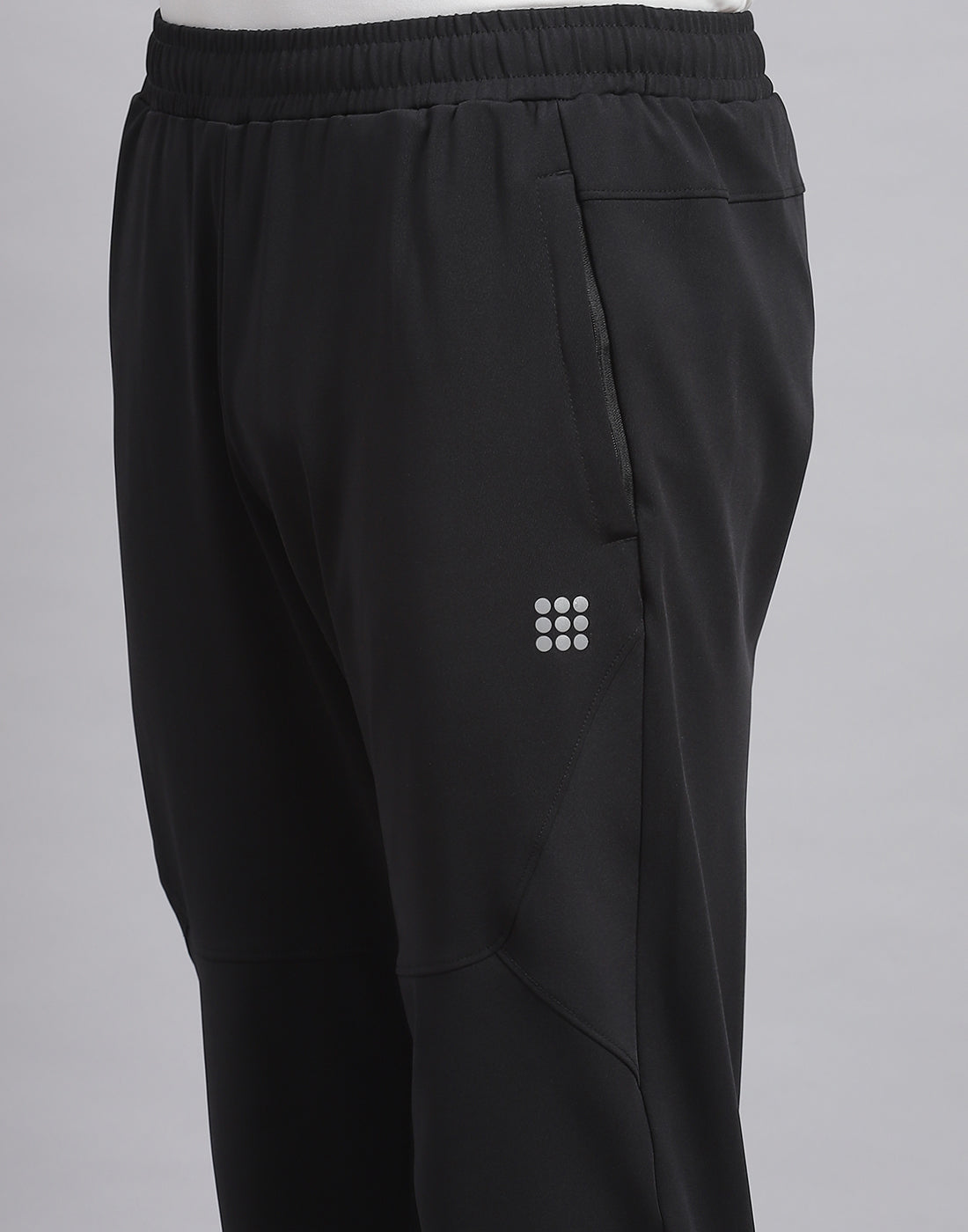 Rock.it Men Grey Solid Stand Collar Full Sleeve Tracksuit