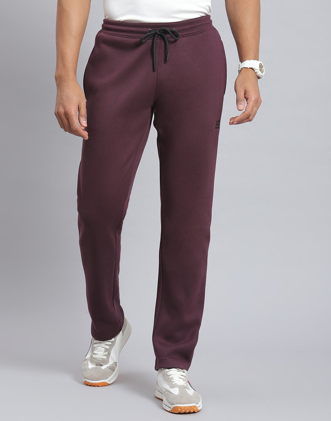 Rock.it Men Maroon Solid Regular Fit Winter Lower