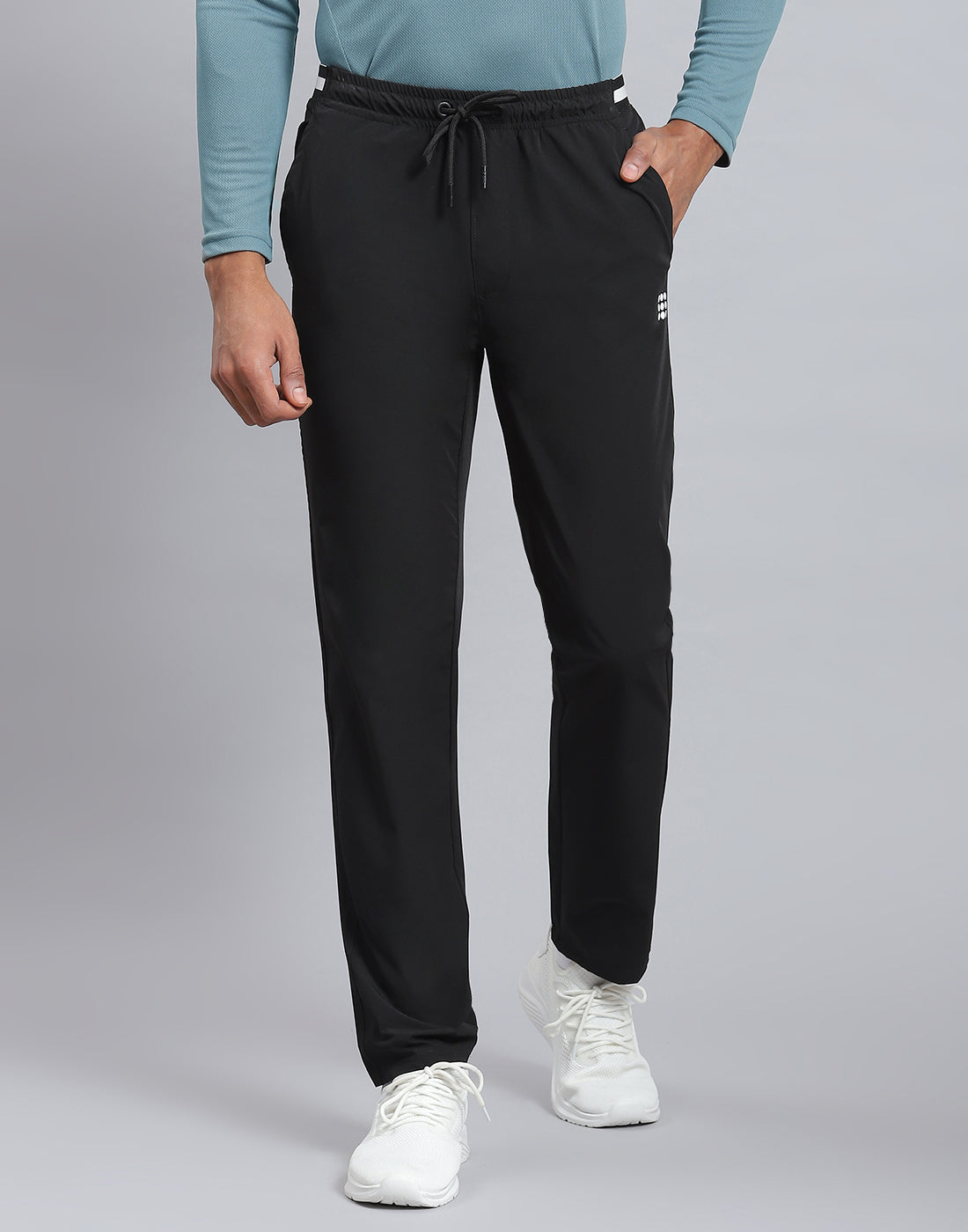 Men Black Solid Regular Fit Winter Lower - Main Image