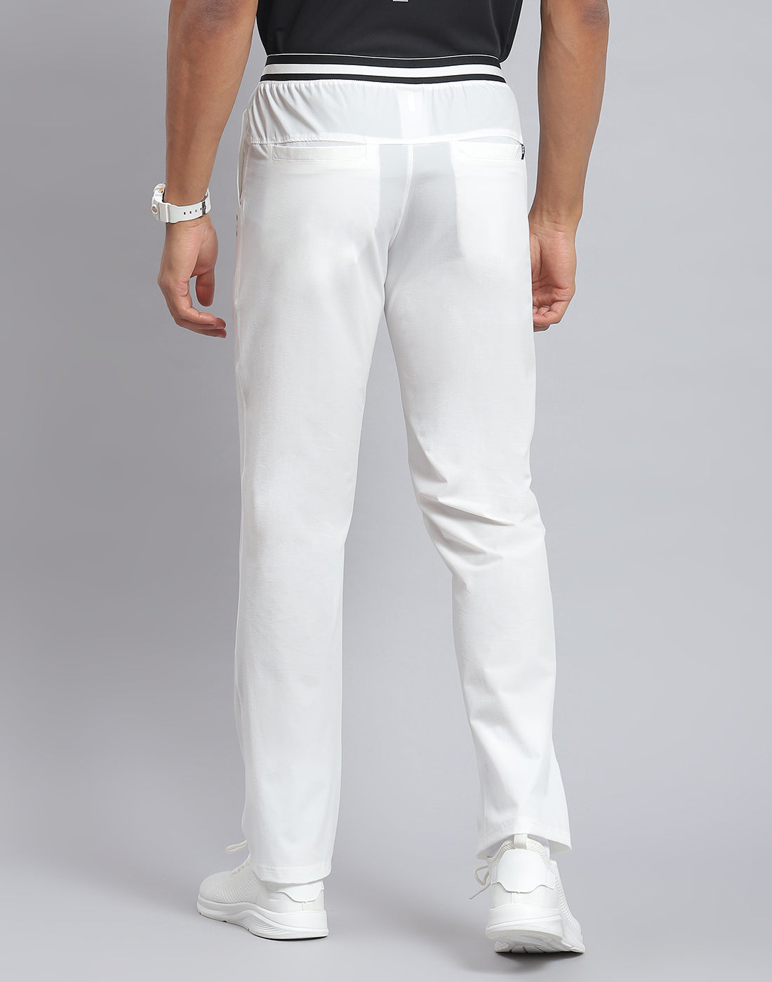 Rock.it Men White Solid Regular Fit Winter Lower
