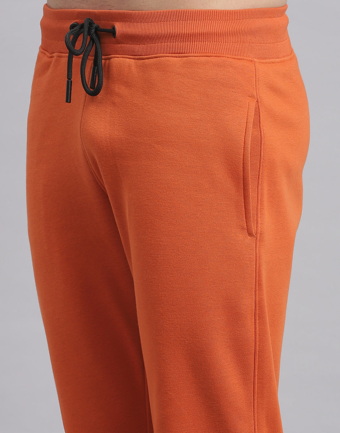 Rock.it Men Rust Solid Hooded Full Sleeve Tracksuit