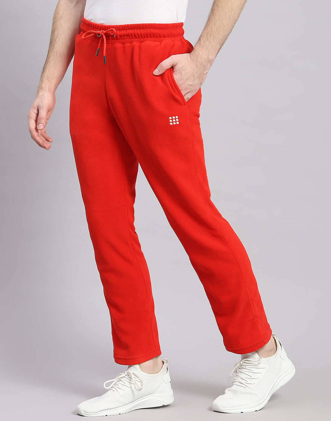 Rock.it Men Red Solid Hooded Full Sleeve Tracksuit