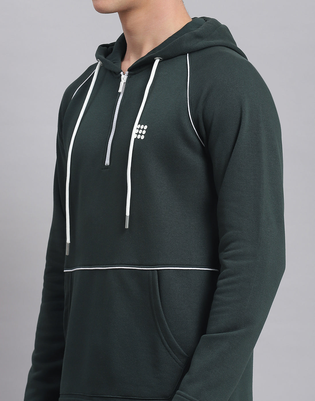 Rock.it Men Green Solid Hooded Full Sleeve Tracksuit