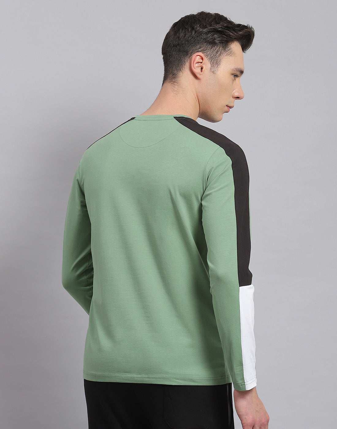 Rock.it Men Green Printed Round Neck Full Sleeve Active T-Shirt