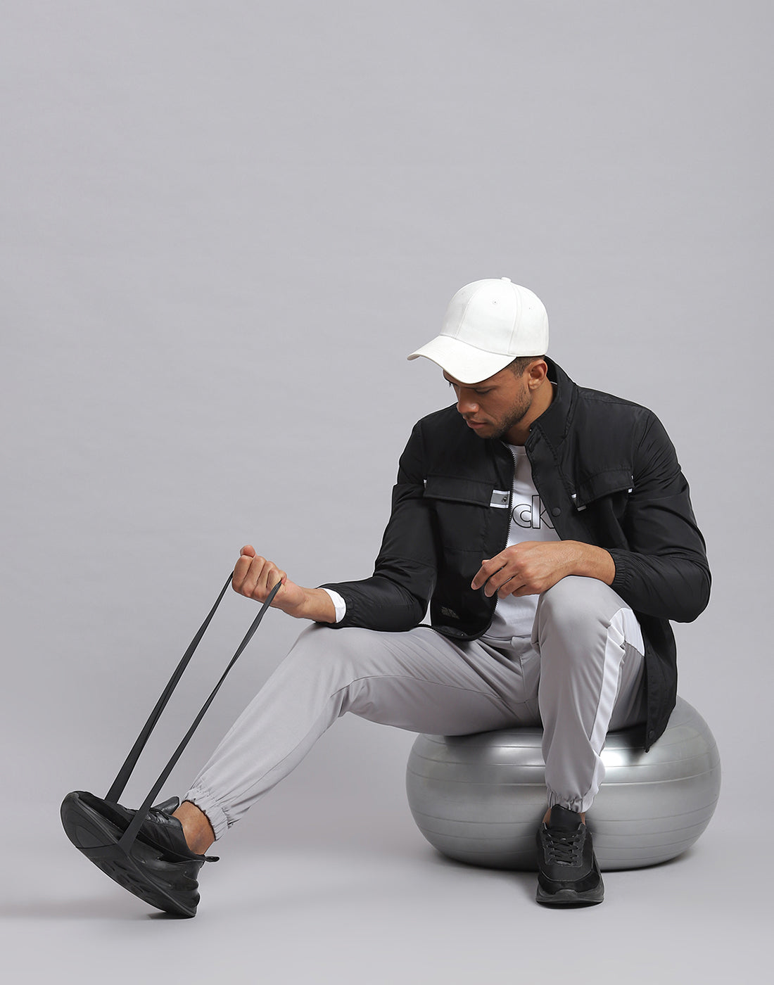 Rock.it Men Black Solid Stand Collar Full Sleeve Jacket