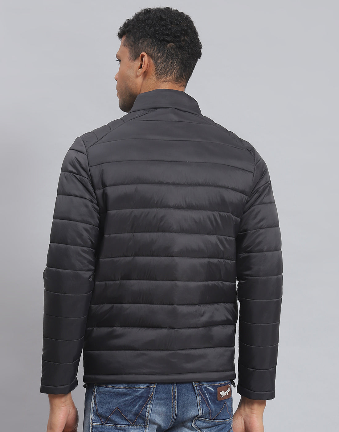 Rock.it Men Black Solid Stand Collar Full Sleeve Jacket