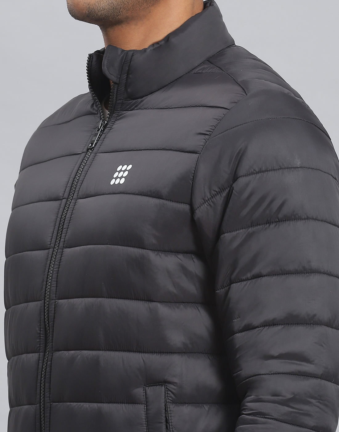 Rock.it Men Black Solid Stand Collar Full Sleeve Jacket