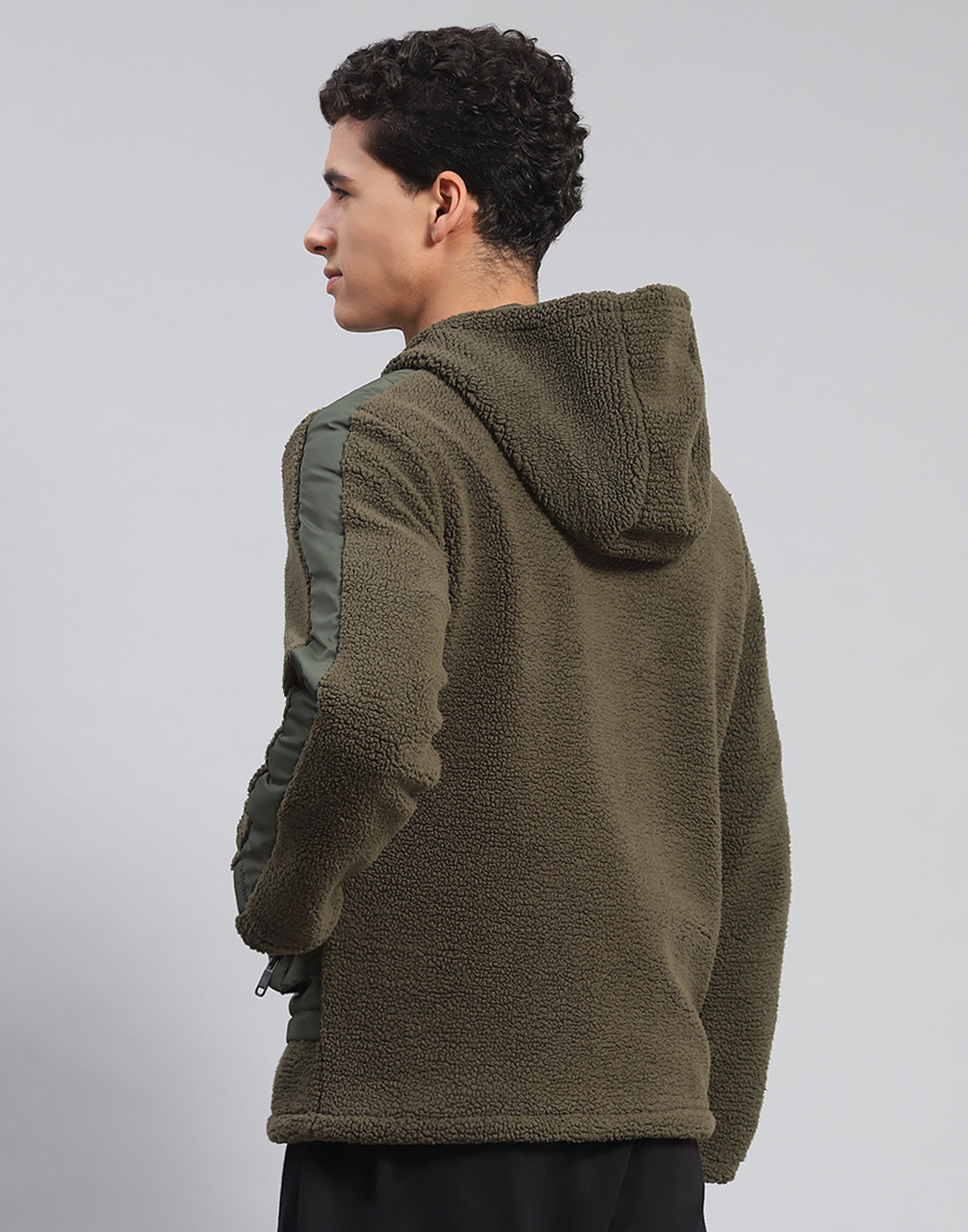 Rock.it Men Olive Solid Hooded Full Sleeve Jacket