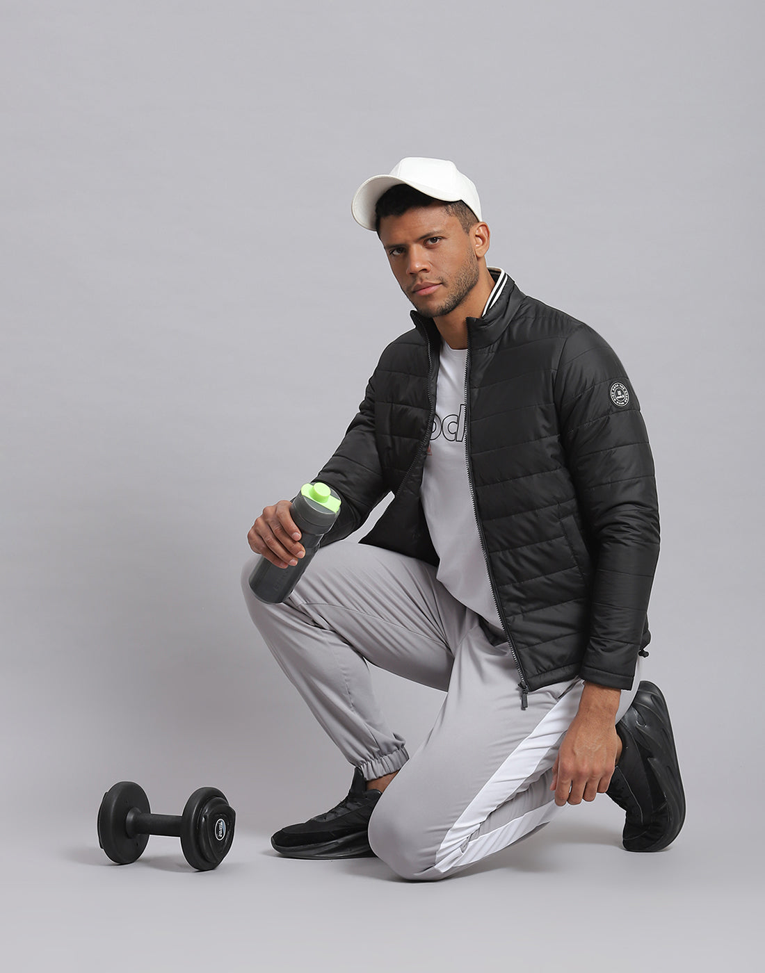 Rock.it Men Black Solid Stand Collar Full Sleeve Jacket