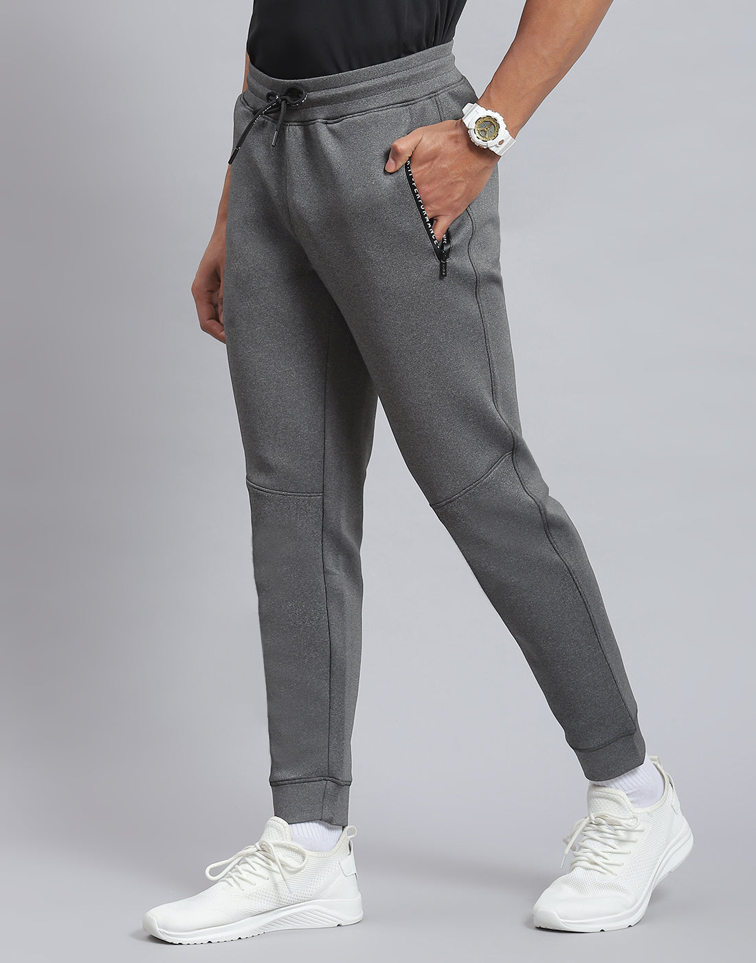Rock.it Men Grey Solid Regular Fit Winter Lower