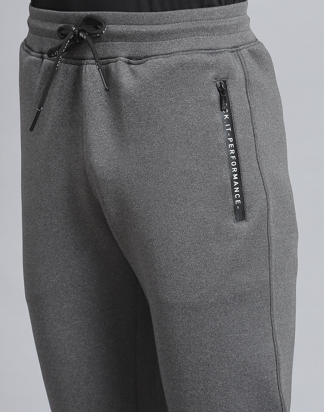 Rock.it Men Grey Solid Regular Fit Winter Lower