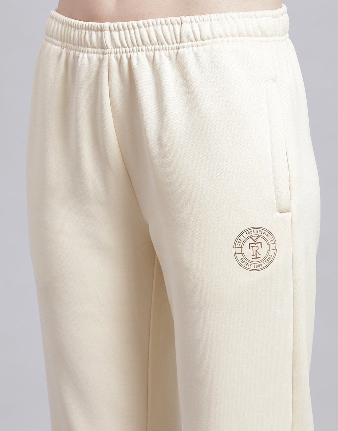 Rock.it Women Cream Solid Hooded Full Sleeve Cords Set