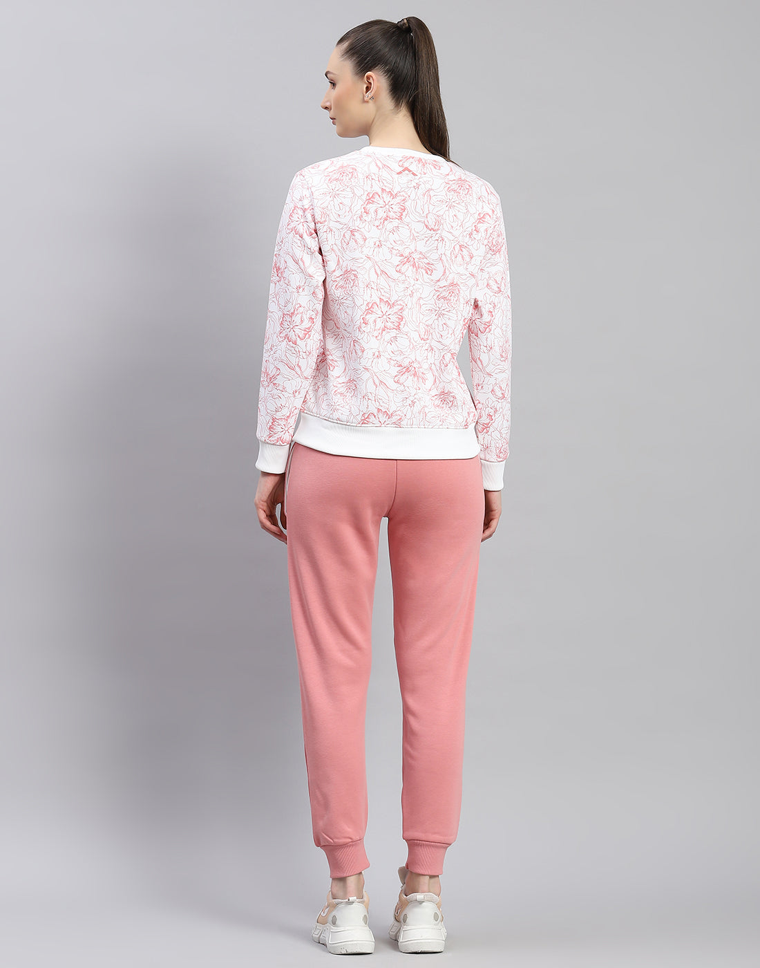 Rock.it Women Pink Printed Round Neck Full Sleeve Cords Set