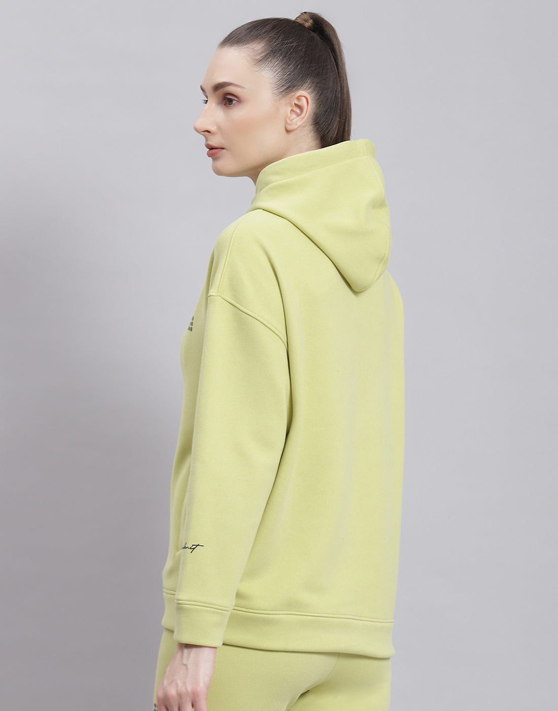 Rock.it Women Green Solid Hooded Full Sleeve Sweatshirt