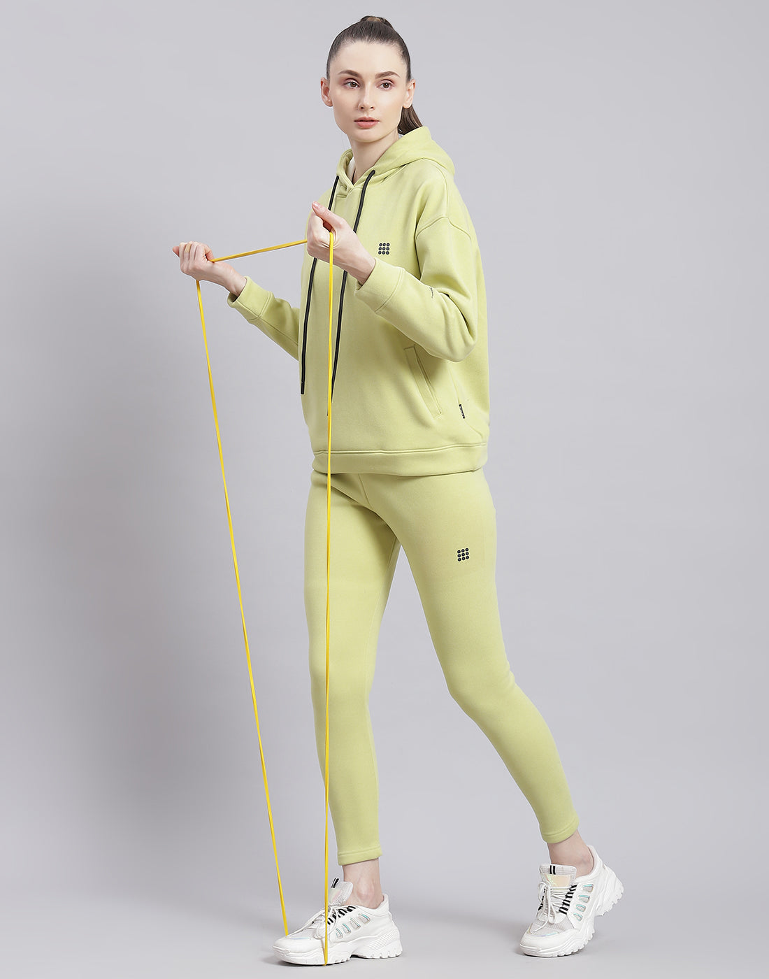 Rock.it Women Green Solid Hooded Full Sleeve Sweatshirt