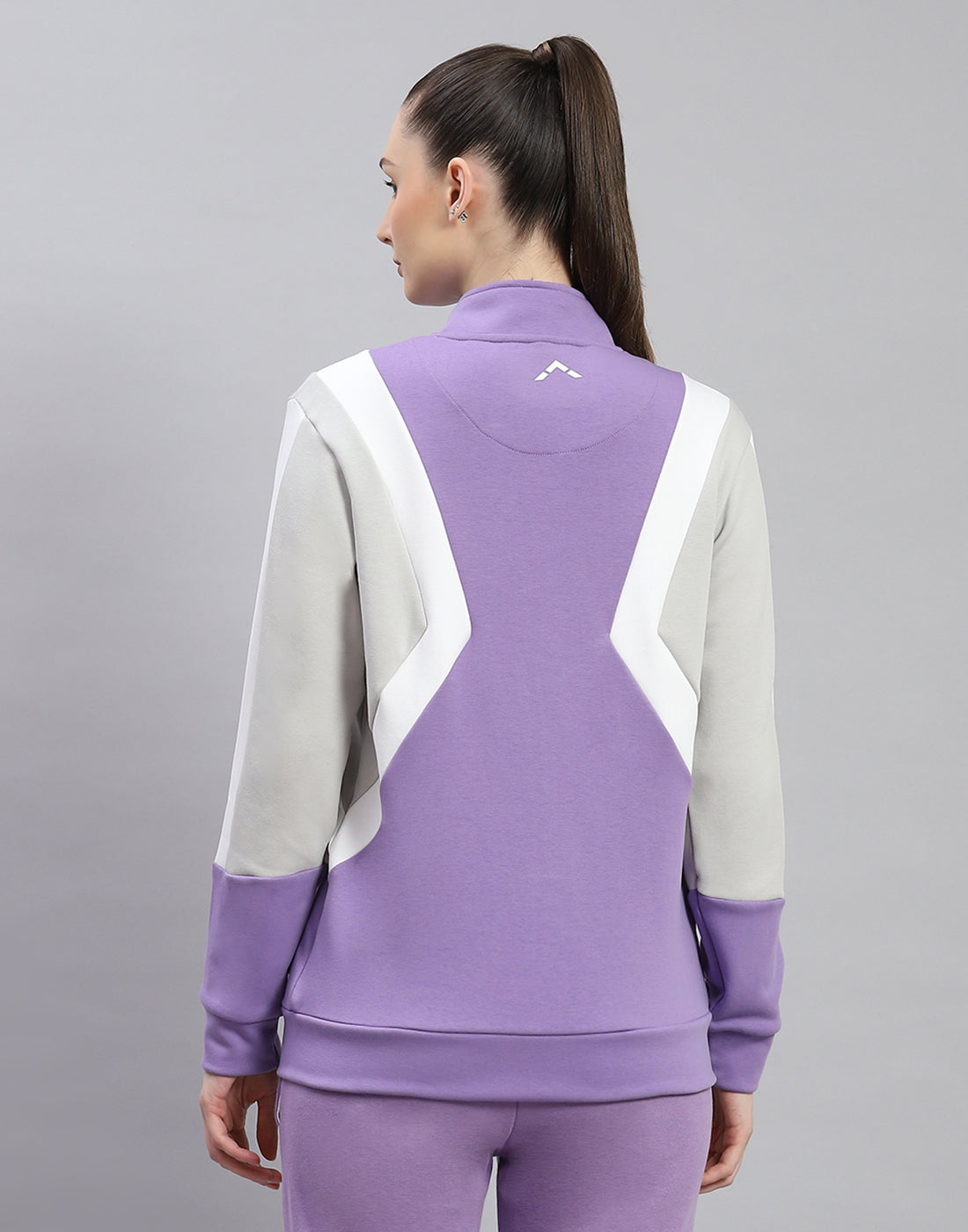 Rock.it Women Purple Solid Stand Collar Full Sleeve Sweatshirt