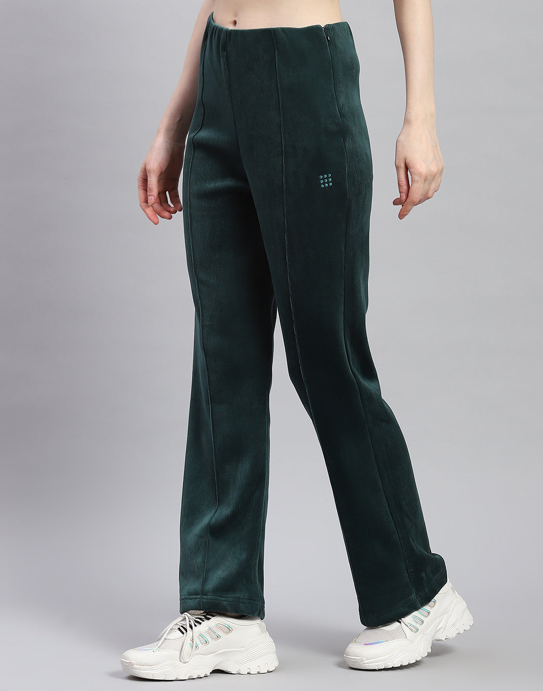 Rock.it Women Green Solid Regular Fit Winter Lower