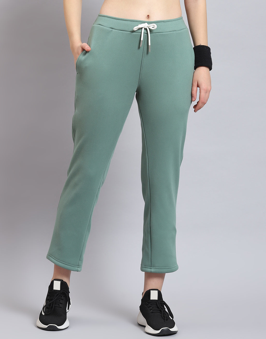 Rock.it Women Green Solid Regular Fit Winter Lower