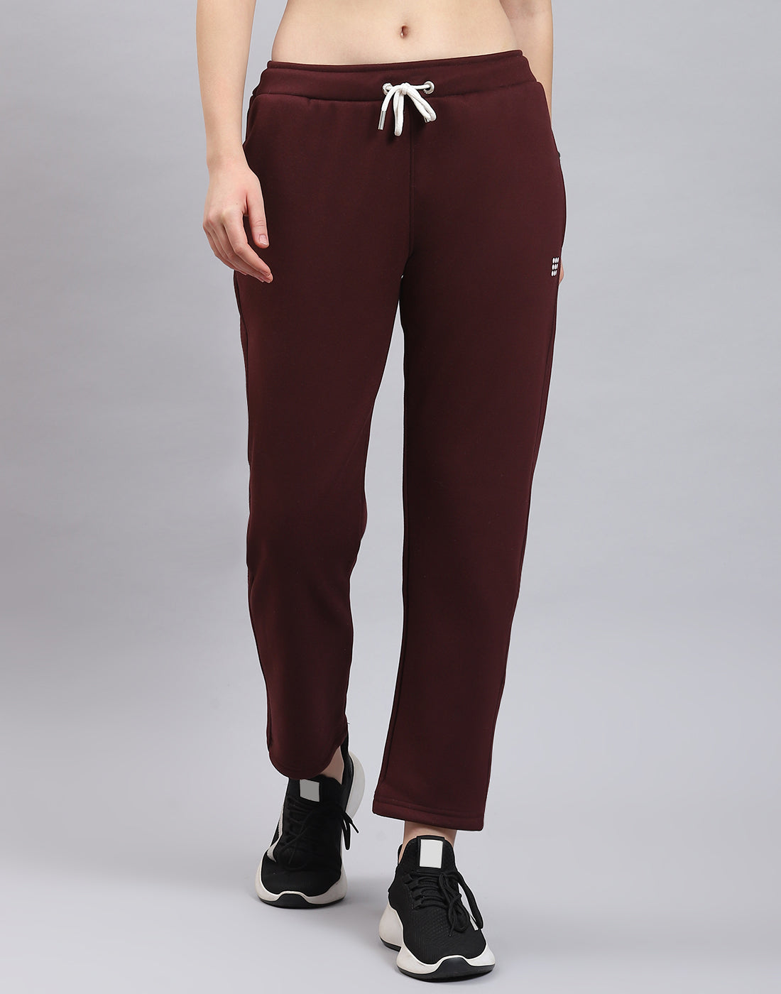 Rock.it Women Maroon Solid Regular Fit Winter Lower