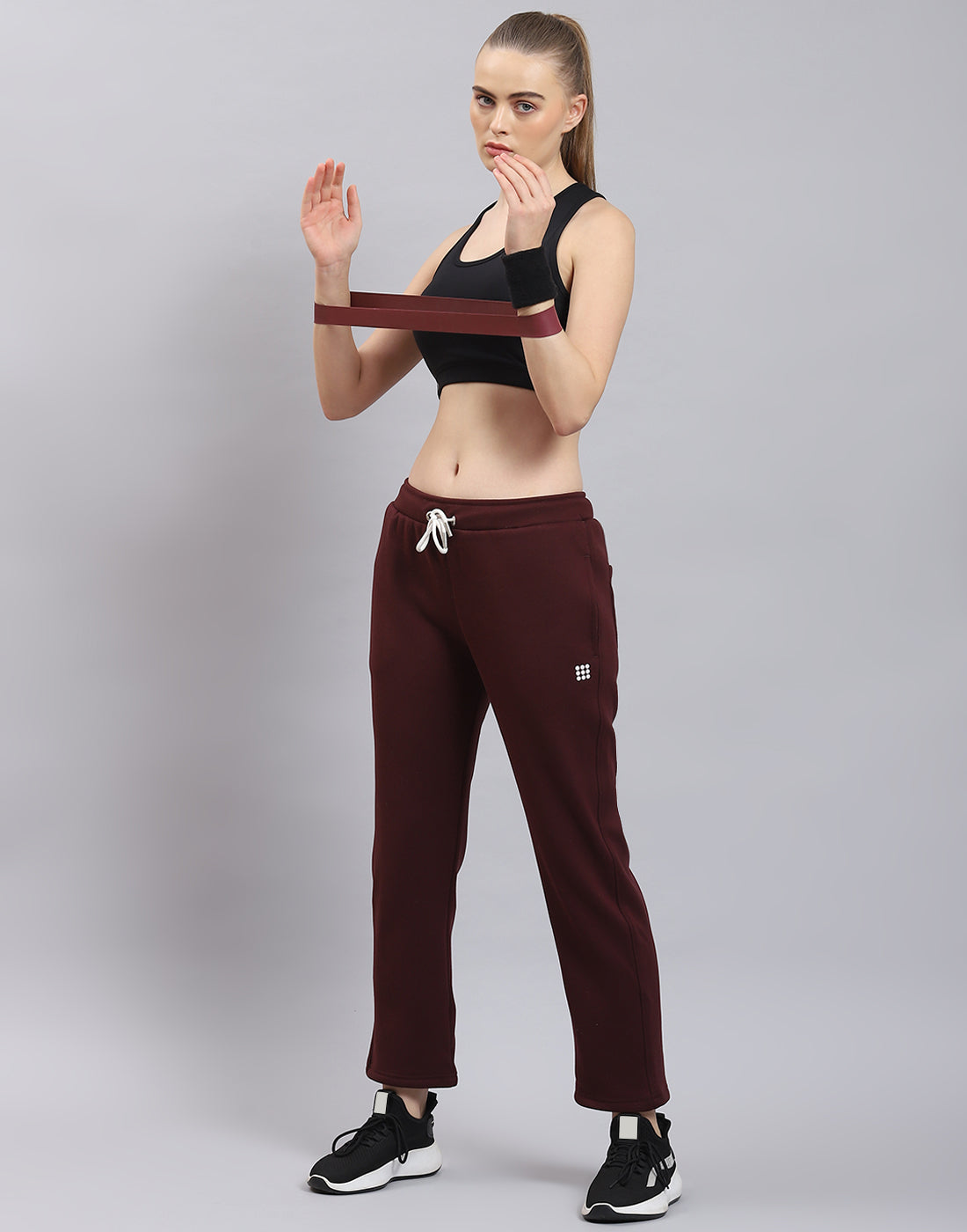 Rock.it Women Maroon Solid Regular Fit Winter Lower