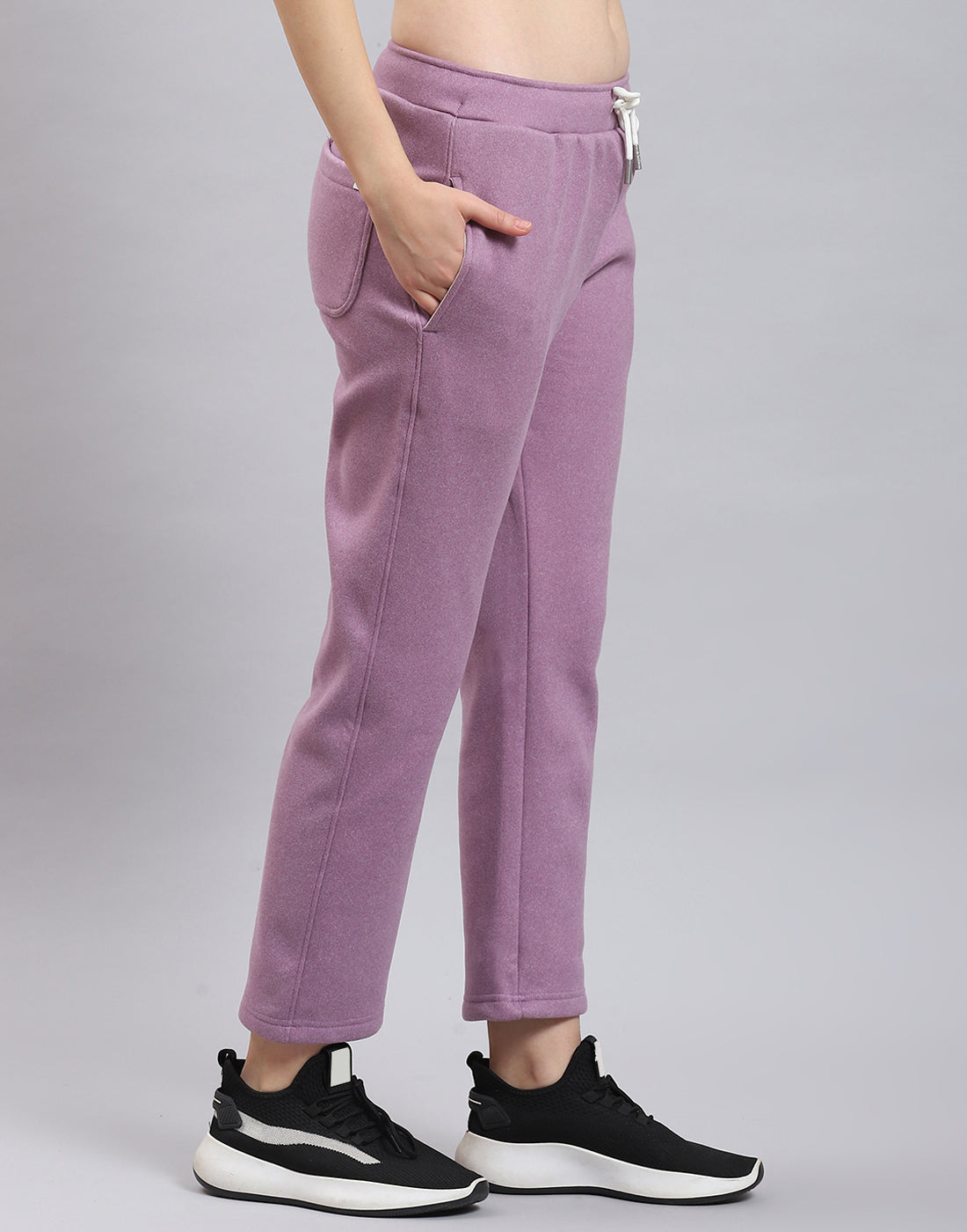 Women Purple Solid Regular Fit Lower