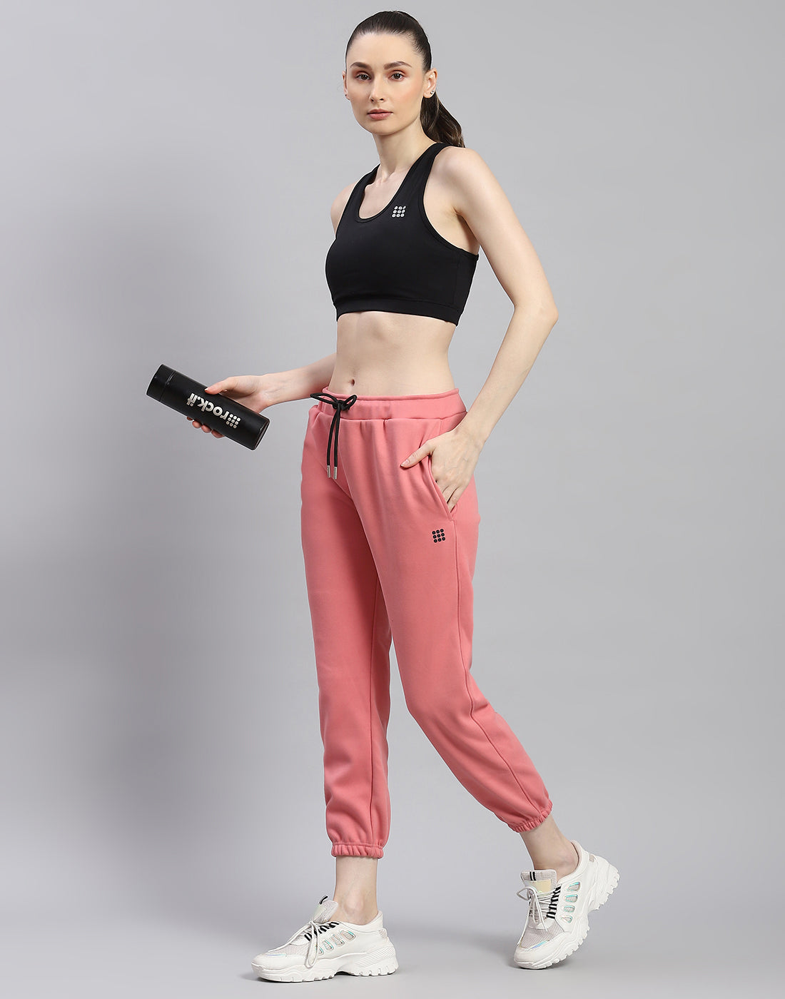 Women Pink Solid Regular Fit Lower