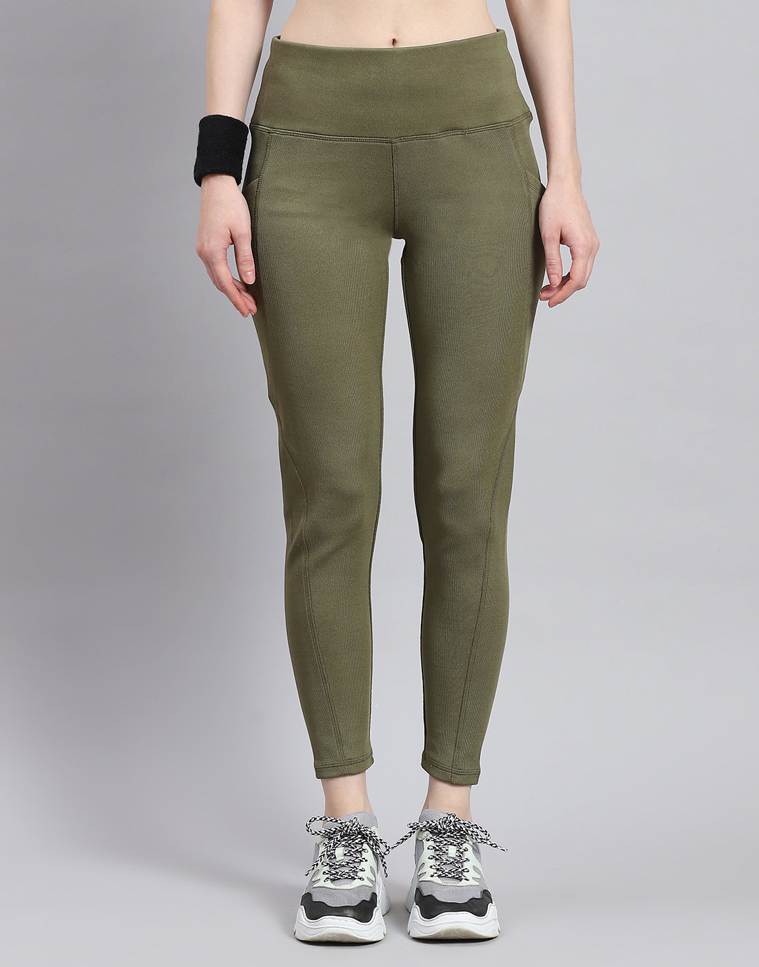 Rock.it Women Green Solid Regular Fit Legging
