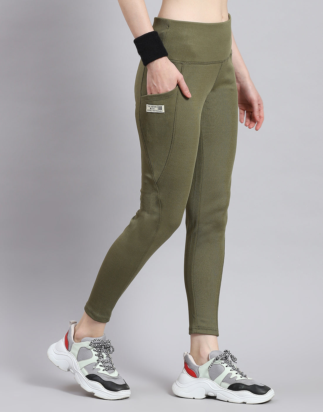 Rock.it Women Green Solid Regular Fit Legging