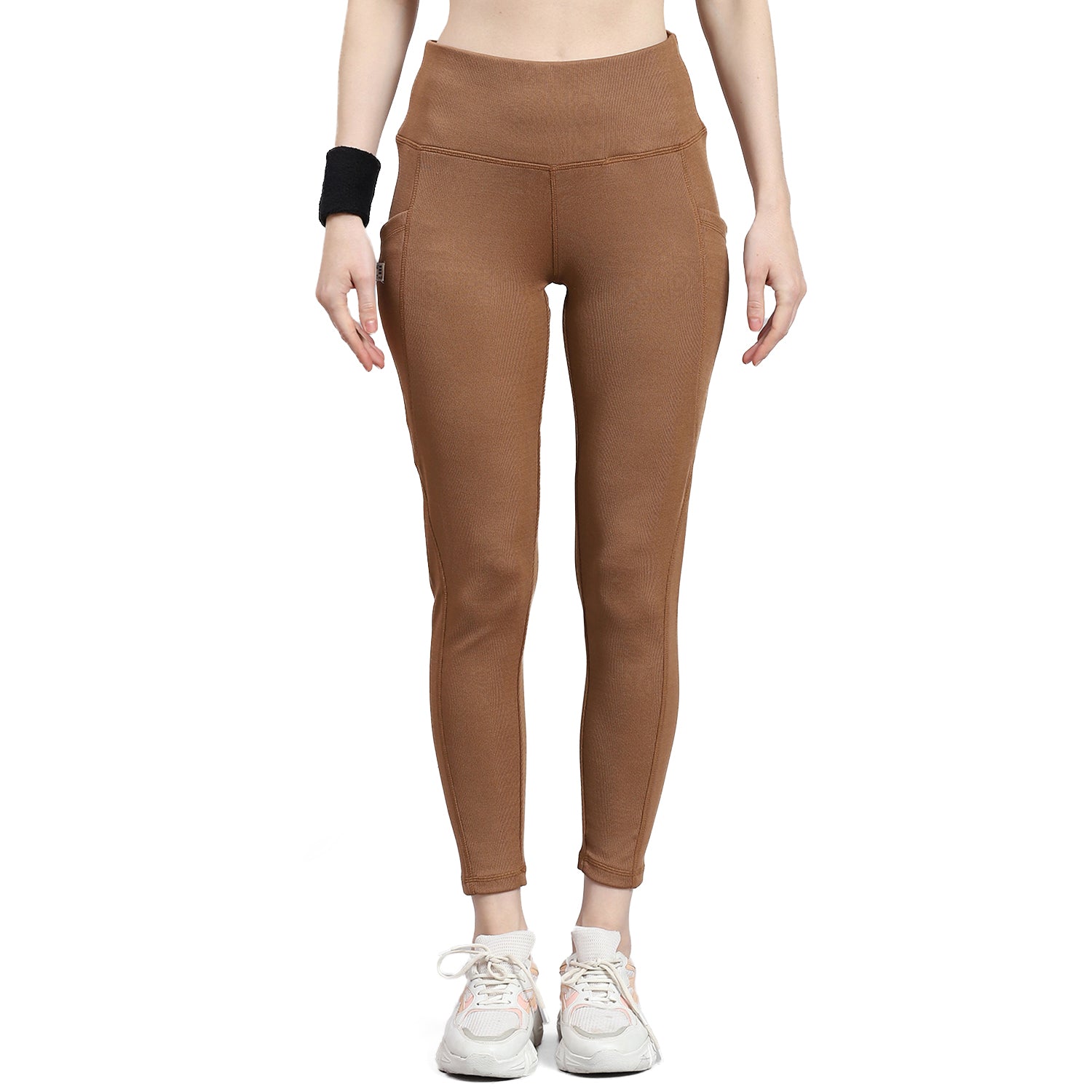 Rock.it Women Camel Brown Solid Regular Fit Legging
