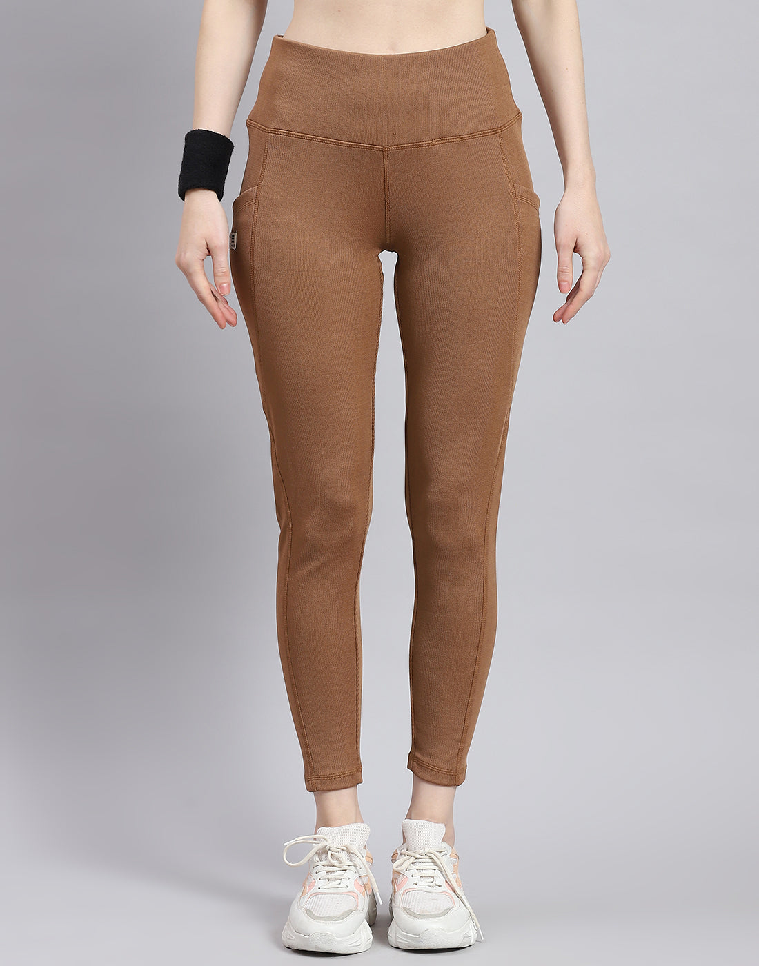Rock.it Women Camel Brown Solid Regular Fit Legging