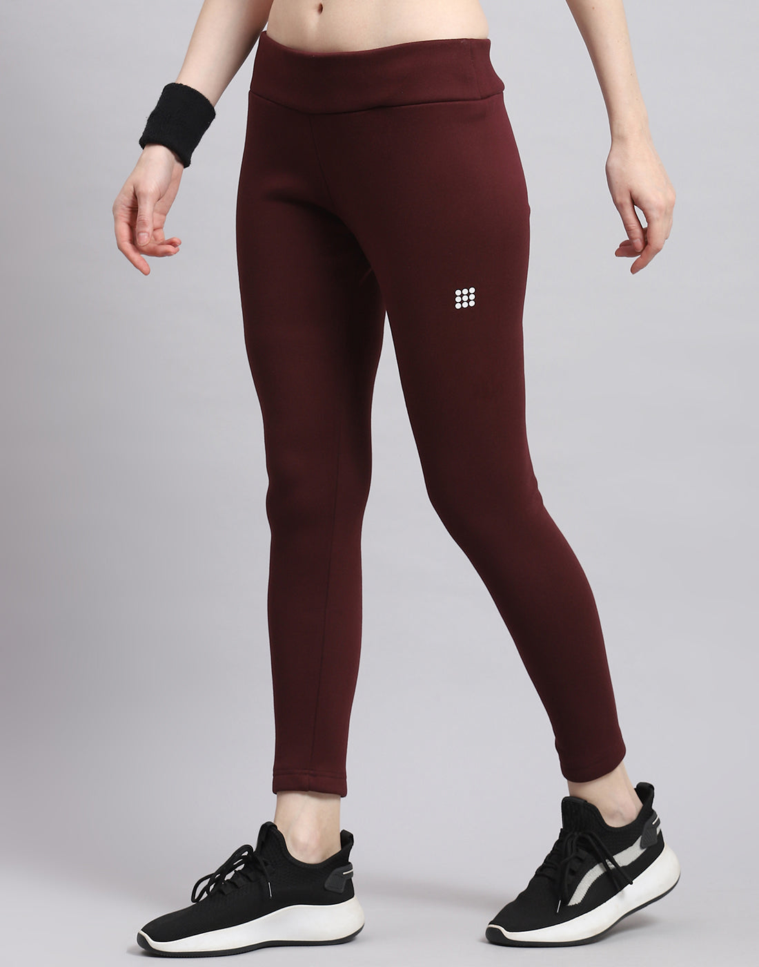 Rock.it Women Maroon Solid Regular Fit Legging